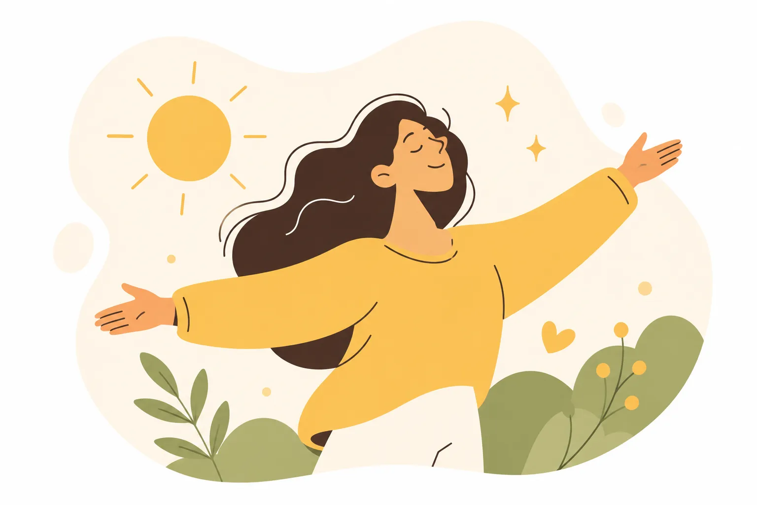 An illustration of a person writing peacefully in a notebook